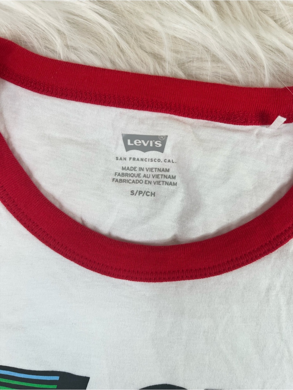 Levis Vintage Style Ring Neck Tee Women's Small White - Picture 2 of 6